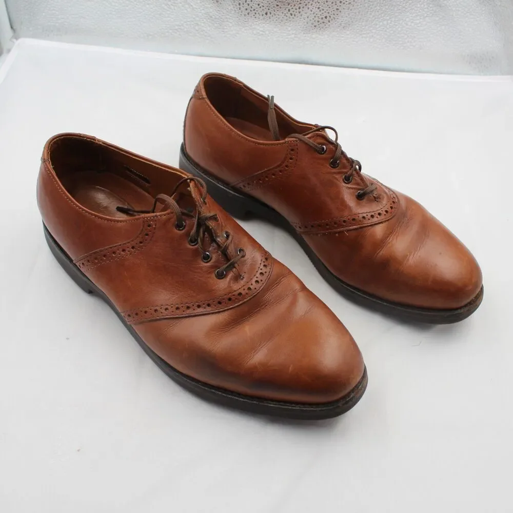 Allen Edmonds Size 10D Saddle Oxford Brogue Dress Shoes Brown Leather 20709